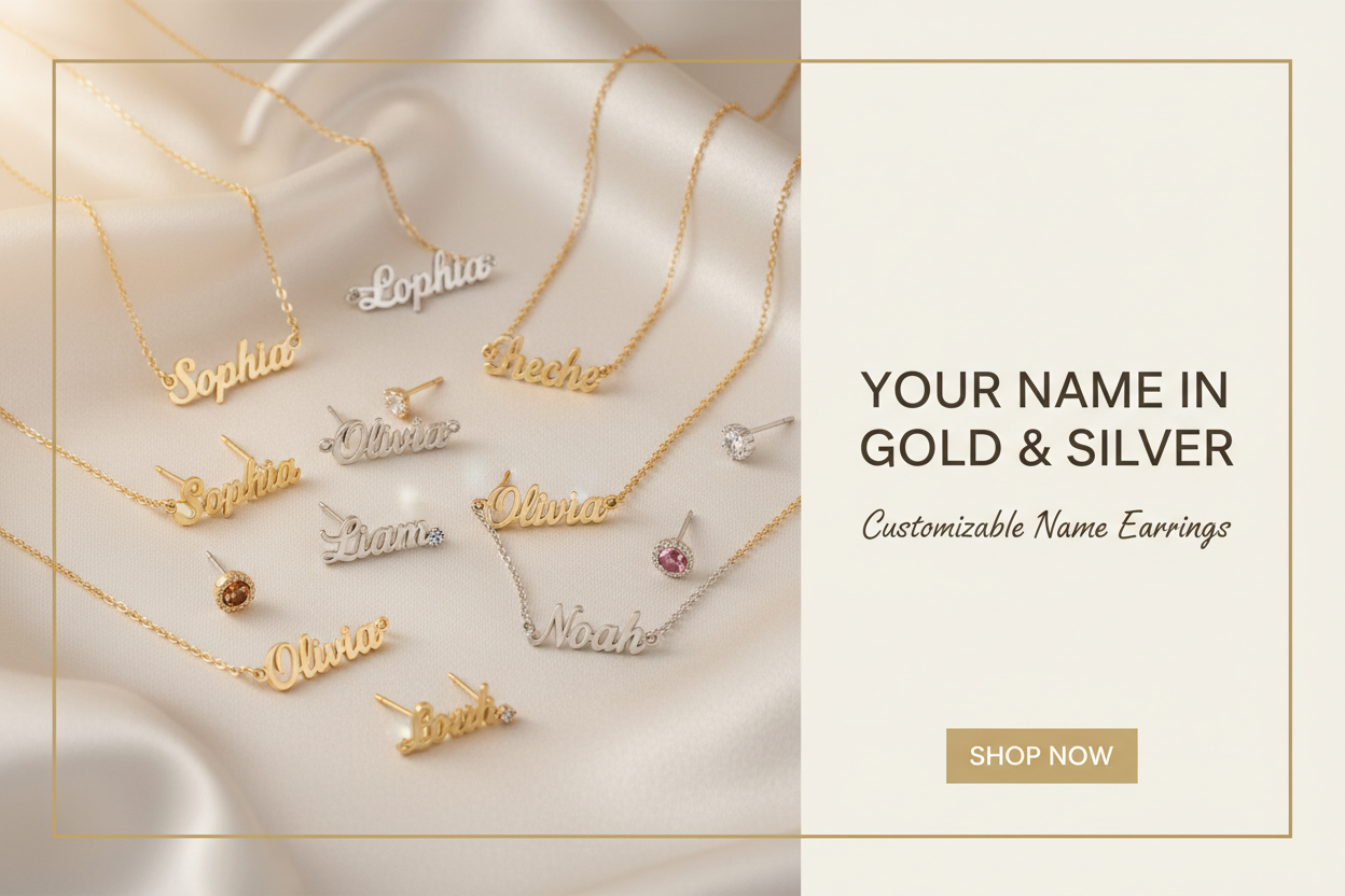 customize name earrings banner