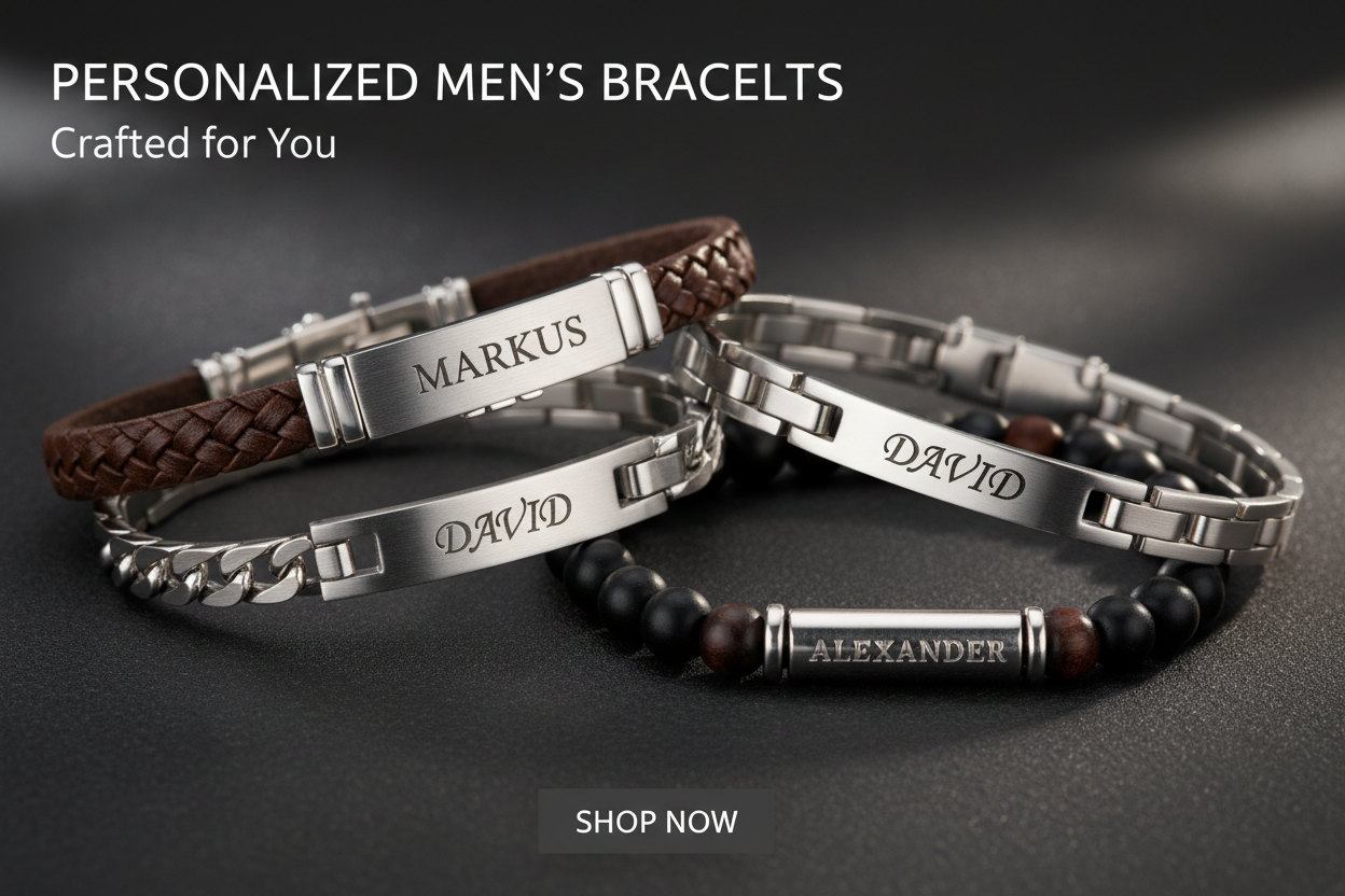 customized name bracelet men banner